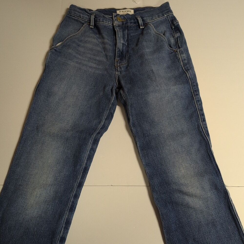 FRAME Denim Le High Straight Jeans‎ Women's Size 24 Medium Blue Wash High Rise